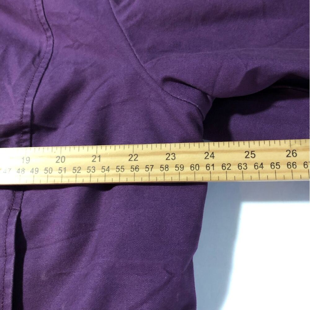 LL Bean womens plum purple quilted chore barn coat L corduroy trim 267097 lined - Picture 5 of 16
